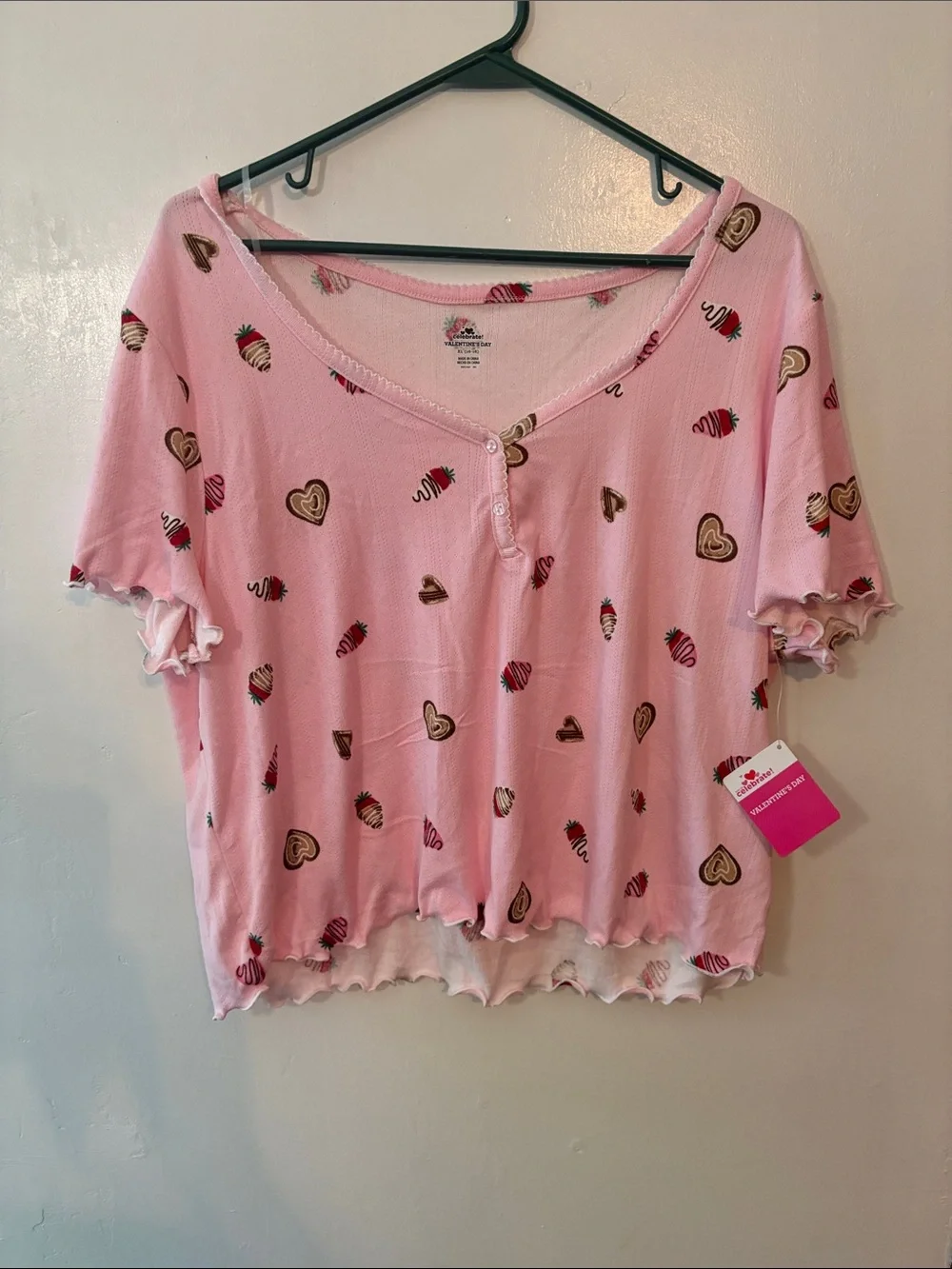 NWT:  Pink Heart & Strawberry Short Pajama Set